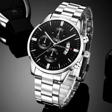 Load image into Gallery viewer, Luxury Men&#39;s Quartz Watch - Stainless Steel - Business Wristwatch with Calendar - Reloj Hombre