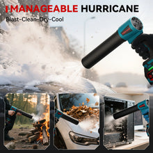Load image into Gallery viewer, ONEVAN 400M/S 4000W High Power Brushless Turbo Blower Fan Electric Air Blower Jet Fan Snow Leaf Dust Tool For Makita Battery Pin