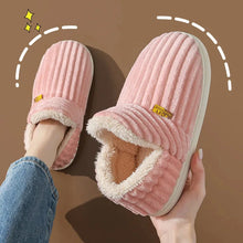 Load image into Gallery viewer, Evshine Soft Sole Slippers For Women Winter Fashion Women Fur Slippers Fuzzy Plush Men Slippers Warm Furry Women Cotton Shoes