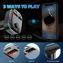Load image into Gallery viewer, Car Charger Bluetooth 5.0 FM Transmitter Handsfree PD Type-C Dual USB Ambient Player MP3 Charger Type-C Wireless Light