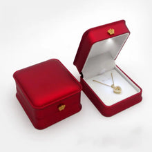 Load image into Gallery viewer, 1 Pcs LED Jewelry Ring Box Luxury Velvet Rubber Necklace Pendant Gifts Display With Light For Proposal Engagement Wedding Case