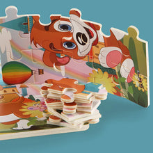 Load image into Gallery viewer, New 20-Piece Wooden 3D Puzzle – Cartoon Animals &amp; Vehicles Montessori Toy for Kids 1-3 Years