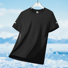 Load image into Gallery viewer, Running T-shirt Men Summer Ice Silk Thin Top Reflective Printing Quick Dry Short Sleeve Breathable Fitness Sports T-shirt 5XL