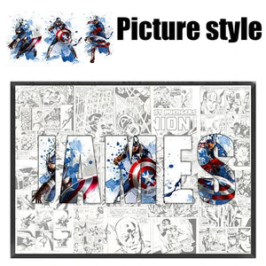 Personalised Marvel Movie Heroes Canvas Poster – Spider-Man & Iron Man Wall Art