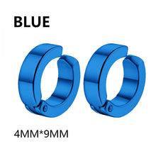 Load image into Gallery viewer, 2 Pcs Classic Korean Punk Stainless Steel Ear Clip Earrings for Men Women Black No Pierced Fake Ear Circle New Pop Jewelry