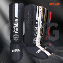 Load image into Gallery viewer, High-Quality PU Leather Boxing Shin Guards Ankle Support Protector MMA Muay Thai Training Leg Warmers Light Kicking Shin Pads