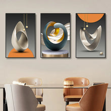Load image into Gallery viewer, 3pcs Modern Geometric Canvas Prints for Elegant Living Room Decor