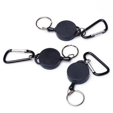 Load image into Gallery viewer, Retractable Keychain Badge Reel Holder Clips Easy-To-Pull Buckle Rope Elastic Keychain for Keychain for Camping Outdoor Key Ring