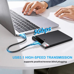 2.5-Inch HDD Enclosure - USB 3.0/Type-C - External Hard Drive Case - 5TB Capacity