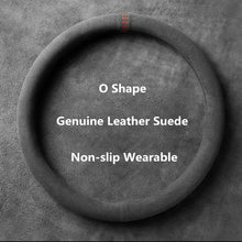 Load image into Gallery viewer, Car Steering Wheel Covers Cowhide Suede Steering Wheel Cover Wrap Universal 37-38cm Breathable Steering Covers Car Accessories