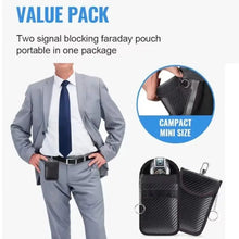 Load image into Gallery viewer, Faraday Bag for Key Fob Cage Protector Car RFID Signal Blocking Key Fob Protector Anti-Theft Pouch Double-Layers of Carbon Fiber