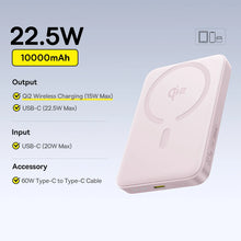Load image into Gallery viewer, Baseus Qi2 Magnetic Power Bank 10000mah 15W Wireless Charging 22.5W Wired Charge Qi2-Certified for iPhone 16 15 14 13 12 Pro Max