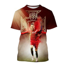 Load image into Gallery viewer, New Summer Ronaldo 3D Print T-Shirt for Boys &amp; Girls – Sports Street Fashion Tee