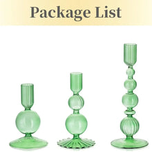 Load image into Gallery viewer, 3Pc/Set Glass Candle Holders Flower Vase Candlestick for Home Wedding Table Centerpiece Decoration