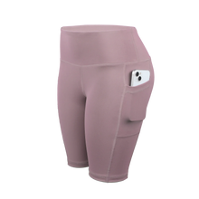 Load image into Gallery viewer, CHRLEISURE Women Solid Yoga Shorts with 3 Pockets High Waist Butt Lifting Workout Tights Gym Elastic Cycling Shorts Activewear