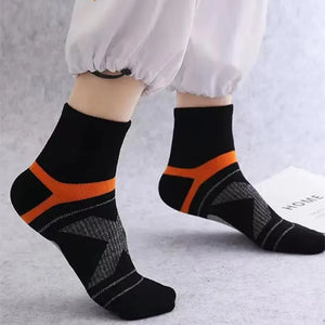 Men's Cotton Sports Socks 3 Pairs Black Running Casual Breathable Absorb Sweat