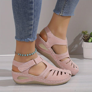 Women's Wedge Sandals, Comfortable Platform Heels with Ankle Strap, Summer Shoes