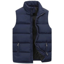 Load image into Gallery viewer, Men’s Warm Vest Jacket – Waterproof Sleeveless Winter Coat with Zipper &amp; Stand-up Collar