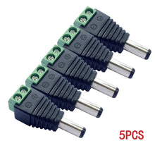 Load image into Gallery viewer, 5pairs DC 12V Female And Male Connectors 5.5x2.1mm Power Plug Adapter Jacks Sockets For Signal Color LED Strip Light CCTV Camera