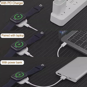 Magnetic Wireless Fast Charger for Apple Watch Series 9-5 SE, Type C L Cable Convert