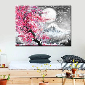 Scandinavian Mount Fuji Watercolor Poster Home Decor