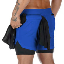 Load image into Gallery viewer, Men&#39;s 2-in-1 Running Gym Shorts Double-deck Sportswear Fitness Bottoms