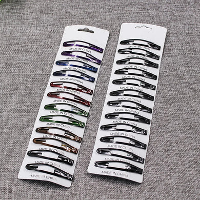 12Pcs Colorful Girls Hair Clips Metal BB Clips Baby Snap Hairpins Kids Accessories