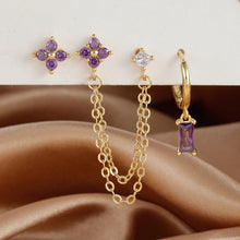 Load image into Gallery viewer, 3PCS Exquisite Stainless Steel 12 Constellation Birthstone Earrings Set for Woman Cartilage Piercing Earrings Fashion Jewelry