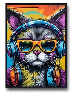 Cool Graffiti Gamer Headphones Animal Poster – Wall Art & Home Decor