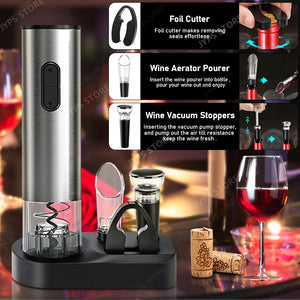 One-Touch Corkscrew! Electric, Rechargeable, Gift Set