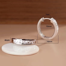 Load image into Gallery viewer, New 925 Sterling Silver Shining Zircon Earrings Women's Circle Round Earrings Fashionable Elegant Jewelry Birthday Party Gifts
