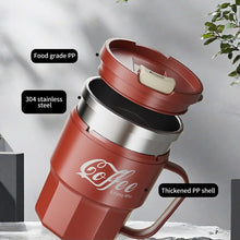 Load image into Gallery viewer, WORTHBUY Coffee Mug With Lid&amp;Handle 304 Stainless Steel Tea Milk Coffee Cup Double Wall Insulated Anti Scalding Drinking Cup