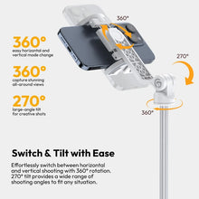 Load image into Gallery viewer, Ulanzi TT88 1.44M Overhead Selfie Stick Phone Tripod with Magnetic Clamp Wireless Remote Extension Tripod for LiveStreaming Vlog