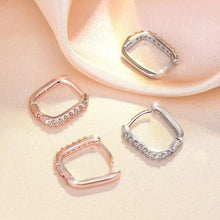 Load image into Gallery viewer, 925 Sterling Silver  Circle Hoop Earrings for Women Fashion Luxury  Crystal Zirconia Earrings Party Wedding Versatile Jewelry