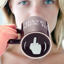 Load image into Gallery viewer, Vertical Middle Finger Cup Creative Mug Anime Films and Television Products Funny Ceramic Coffee Breakfast Cup Christmas Gift