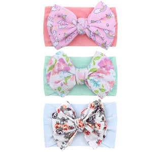 3Pcs Baby Headbands: Cute Flowers, Elastic, Girls