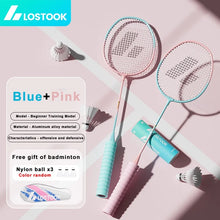 Load image into Gallery viewer, LOSTOOK Badminton Racket with 3 Nylon Shuttlecocks/1 Carry Bag Original By Beginners Badminton Set Sports Fitness equipment