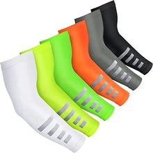 Load image into Gallery viewer, 2PCS Summer Sun UV Protection Arm Sleeves Reflective Cycling Running Arm Warmers