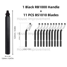 Load image into Gallery viewer, Deburring Tool Set with 11pcs High Speed Steel Swivel Blades Burr Removal Tool for Metal Resin PVC Pipes Copper Plastic Aluminum