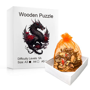 Flying Dragon Wooden Puzzle: Unique Animal Block for Kids & Adults - Birthday Gift