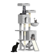 Load image into Gallery viewer, 158cm Multi-Level Cat Tree with Scratching Board &amp; Post - Stable Cat Tower with Perch, Large Pet Playhouse
