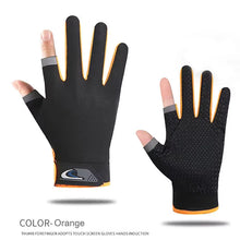 Load image into Gallery viewer, Summer Men Fishing Gloves Women Two Finger Cut Male Touchscreen Angling Anti-Slip Sun-Proof Breathable Cycling Fitness Gloves
