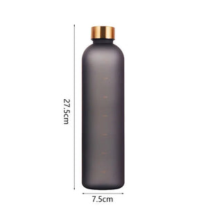 1L Motivational Water Bottle | BPA-Free, Leakproof, Frosted Plastic for Sports & Travel