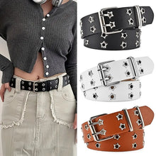 Load image into Gallery viewer, Y2K Star Eye Rivet Belt Goth Punk PU Leather Unisex