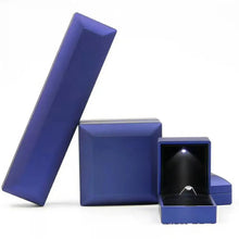 Load image into Gallery viewer, 1 Pcs LED Jewelry Ring Box Luxury Velvet Rubber Necklace Pendant Gifts Display With Light For Proposal Engagement Wedding Case