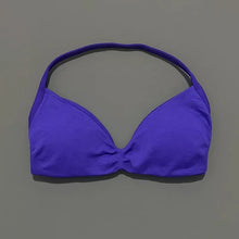 Load image into Gallery viewer, HISTELLO Strappy Bra Gym Top Women High Support Thin Strap Halter Sports Seamless Bras Scrunch Push-up Workout Yoga Tank Tops