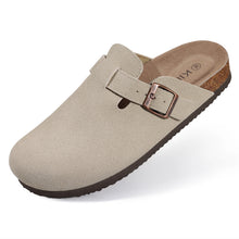 Load image into Gallery viewer, Comwarm Fashion Women's Suede Mules Slippers Men Clogs Cork Insole Sandals With Arch Support Outdoor Beach Slides Home Shoes
