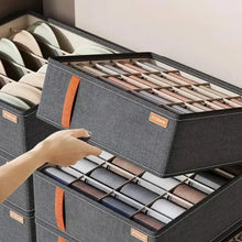 Load image into Gallery viewer, 6-20 cell Underwear Storage Box Dark Grey Socks Bra organizer Drawer Division Multifunctional Household Wardrobe Classification