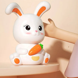 Cute Rabbit Cartoon Coin Bank - Unbreakable Plastic Savings Jar - Kids Birthday Gift