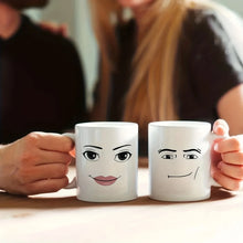 Load image into Gallery viewer, Funny Gamer Ceramic Mug Set, MAN FACE Mug,WOMAN Face Mug,Coffee Cup Birthday Mug, 11 Oz Novelty Coffee Mug/Cup,White